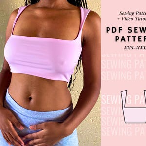 Crop Top Sewing Pattern, Tank Top, Square neck , Fitted Top, Reversible Top Pattern, Women's Top Patterns, Beginner Patterns