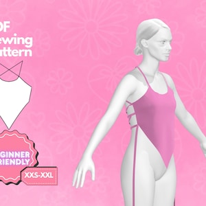 Open Back sewing Pattern, Backless Top Sewing Pattern, Tie back Top Pattern, Digital Sewing Pattern, Women&#39;s Top Pattern, Beginner Patterns