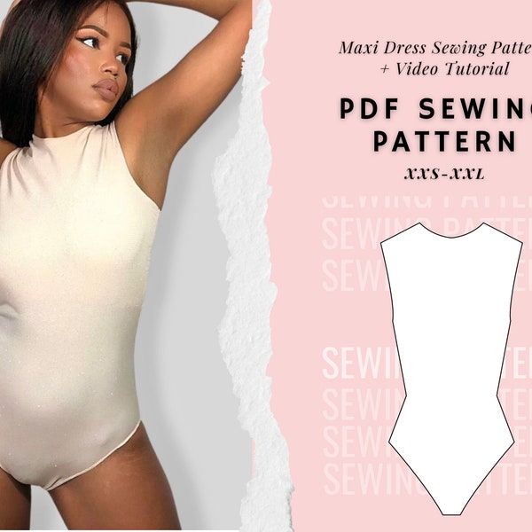 Bodysuit Sewing Pattern, Women's Tops, Leotard Sewing Pattern, Top Pattern, Easy Beginner Pattern, Sewing Patterns For Women's Tops