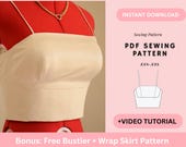 Bustier Top Pattern, Tie back Back Patter, Summer Top Pattern, Women's Top Pattern, Beginner Patterns, Seamless Pattern, Crop Top Pattern