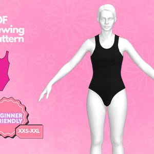 Bodysuit Sewing Pattern, Tank Top Bodysuit, PDF Leotard Pattern, Dance Outfit, Easy Digital PDF Pattern, Women&#39;s Top Patterns.