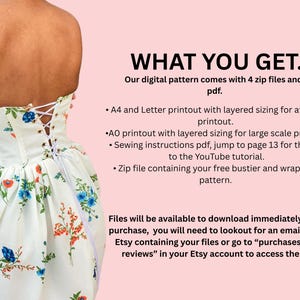 Dress Sewing Pattern| Summer Dress Pattern |Midi/ Maxi Dress Pattern | Strapless Dress Pattern |Women's Dress Patterns| PDF Beginner Pattern image 3