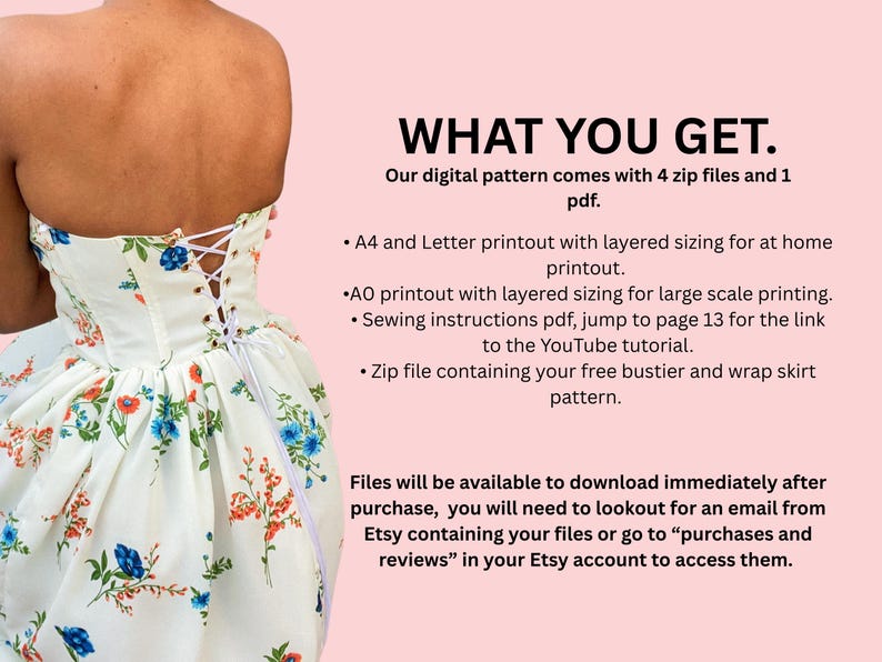 Dress Sewing Pattern| Summer Dress Pattern |Midi/ Maxi Dress Pattern | Strapless Dress Pattern |Women's Dress Patterns| PDF Beginner Pattern image 3