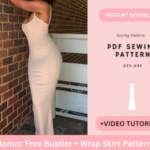 Maxi Bodycon Dress Pattern, Flare Maxi Length Dress, Gown Sewing Pattern, Beginner to Advance Sewing Pattern, Simple Womens Dress Patterns