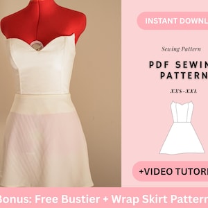 Backless Lace Up Dress Pattern| Bustier Pattern| Mini Summer Cocktail Dress Sewing Pattern For Women, Women's Dress Patterns