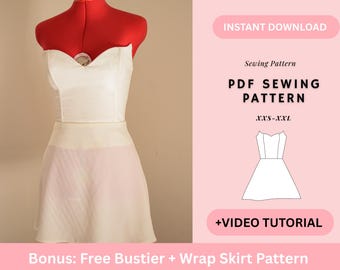 Backless Lace Up Dress Pattern| Bustier Pattern| Mini Summer Cocktail Dress Sewing Pattern For Women, Women's Dress Patterns
