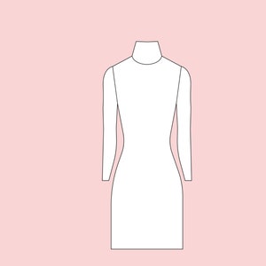 Turtle Neck Dress Pattern, Long Sleeve Mini Dress Pattern, Womens Dress Patterns, Digital PDF Printable Pattern, Easy/Beginner Friendly image 3