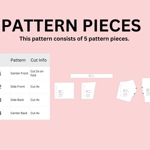 Bustier Top Pattern, Shirred Back Patter, Summer Top Pattern, Women's Top Pattern, Beginner Patterns, Seamless Pattern, Crop Top Pattern image 8