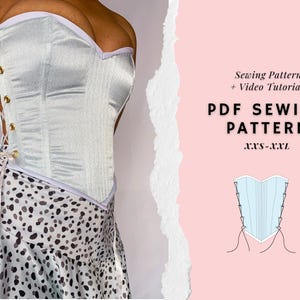 Bustier Corset Top Pattern: Lace-Up Cottagecore Style (PDF Pattern, XXS-XXL)