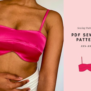 Bralette Crop Top Sewing Pattern: Beginner Friendly Women&#39;s Tops  PDF Pattern