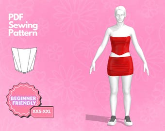 Corset Pattern| Bustier Corset Pattern| Corset Top | Top Sewing Pattern| Women Sewing Pattern| Underbust Corsets | Crop Top Pattern