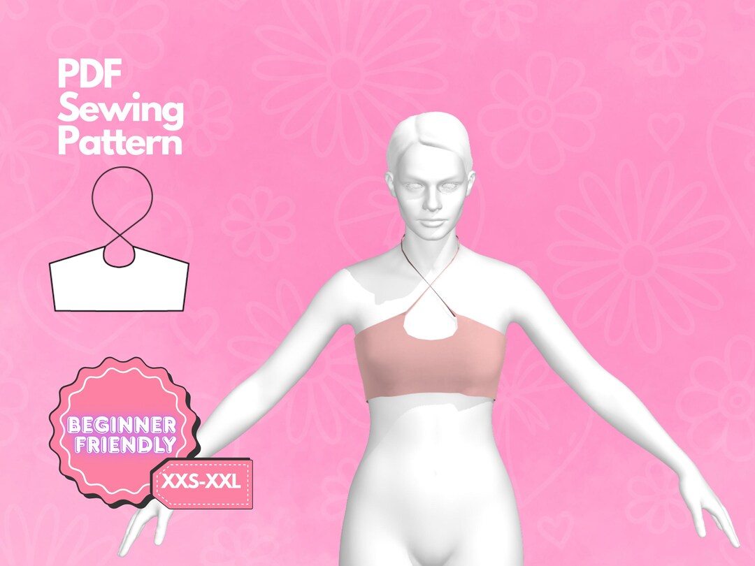 Crop Top Sewing Pattern, Seamless Top Pattern, Sports Bra Pattern ...