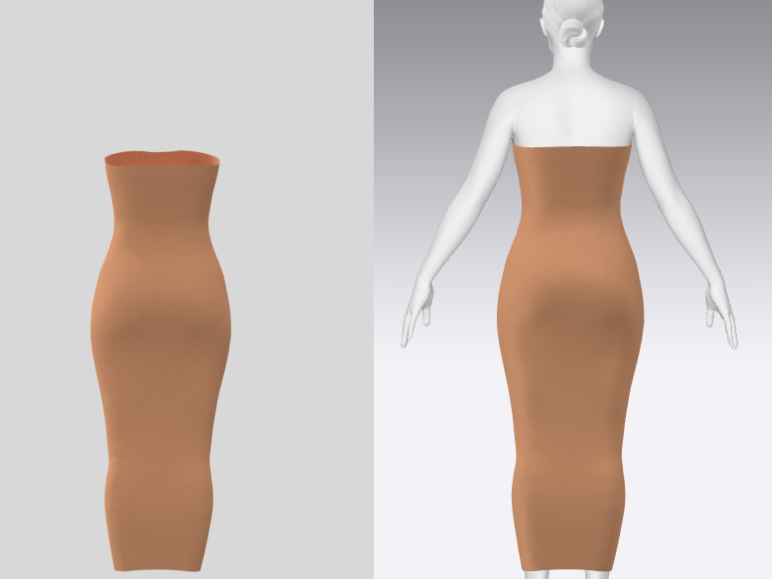 Strapless bodycon midi dress