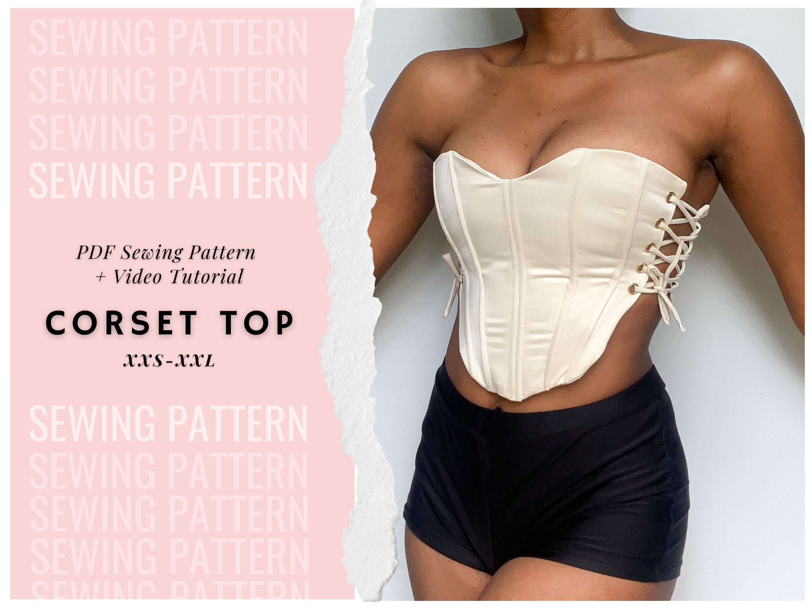 Bustier Pattern With Cups EU 34-44 / US 2-12 Update PDF Bustier Top Sewing  Pattern Corset Pattern Bodice Pattern Download Printable A4 