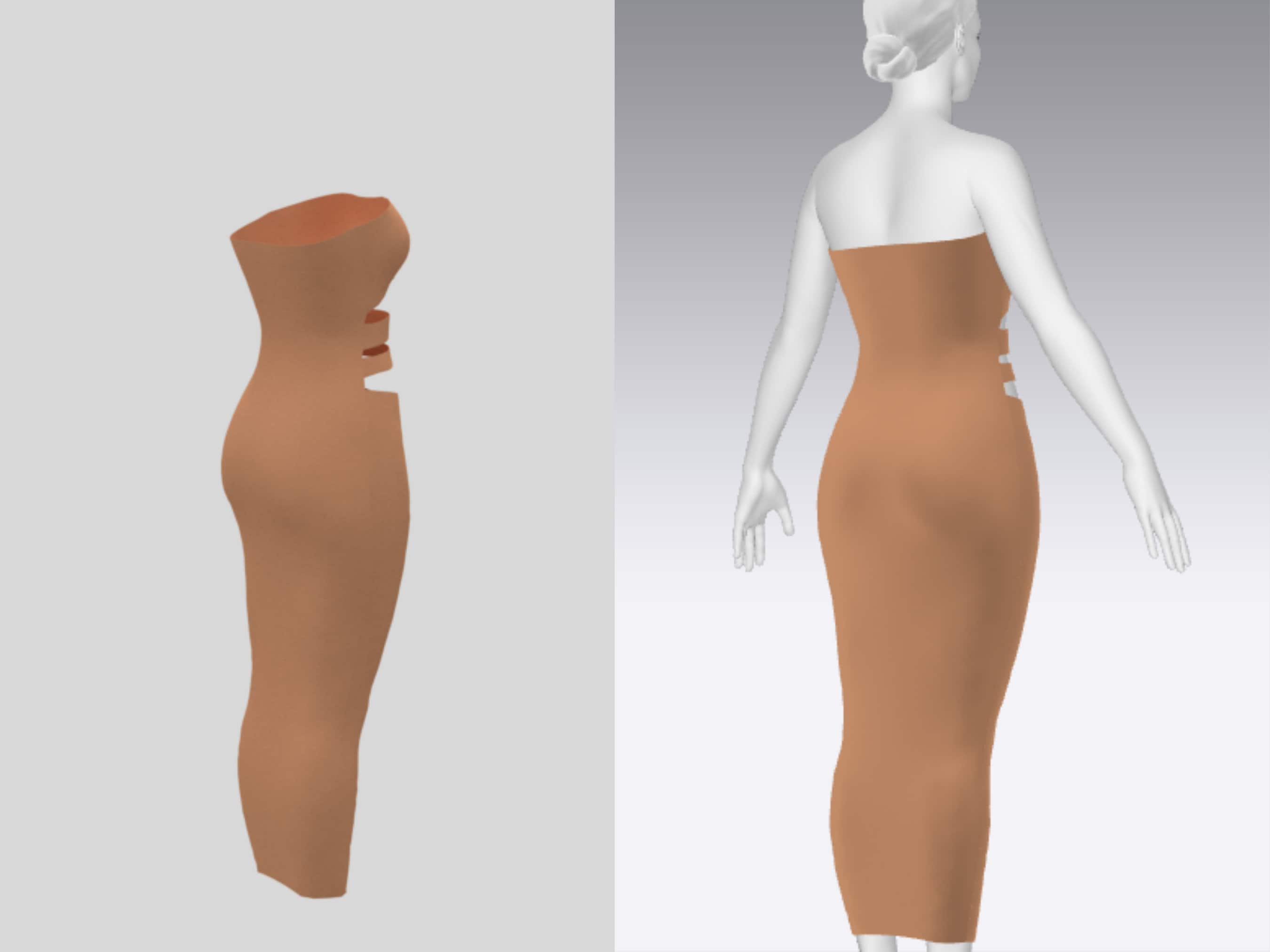 Strapless Bodycon Dress Sewing Pattern, Midi Dress, Tube Dress, Knit ...
