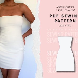 Off Shoulder Dress Pattern| Bodycon Dress Sewing Pattern| Women&#39;s Dress Pattern| Short Dress Pattern| PDF Dress Pattern| Easy Dress Pattern