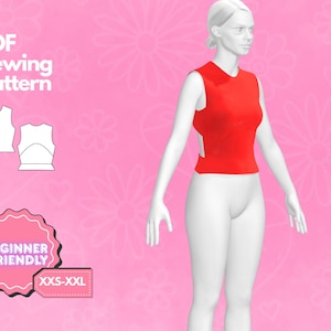 Backless Top Pattern, Crop Top Sewing Pattern, Seamless Top Pattern, Sports Bra Pattern,Digital Pattern, Women Top Pattern, Beginner Pattern