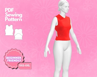 Backless Top Pattern, Crop Top Sewing Pattern, Seamless Top Pattern, Sports Bra Pattern,Digital Pattern, Women Top Pattern, Beginner Pattern