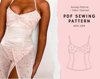 Bustier Pattern, Lace Up Top Pattern, Corset Pattern, Womens Top Patterns, Corset Top, Womens Top Pattern, PDF Sewing Pattern, Bodice, Stay