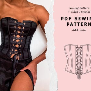 Corset Sewing Pattern, Bustier Pattern, Lace Up Top Pattern,  Womens Top Patterns, Corset Top Pattern, PDF Sewing Patterns