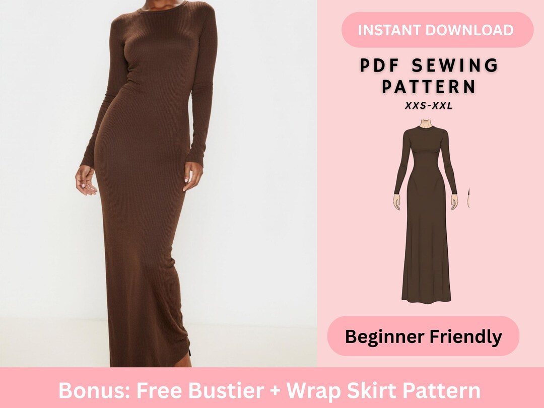 green emerald velvet dress Maxi Wrap Dress Sewing Pattern – Patterns For Less main image 0
