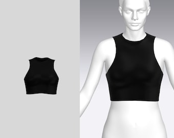 Tank Crop Top Sewing Pattern| Sizes XXS-XXL | Instant download | Digital Sewing Pattern A4, A0 And Letter