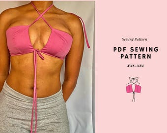 Y2K Top Pattern| Halter Top| Crop Top Pattern | Tie Top Pattern Beginner Friendly (PDF Pattern)