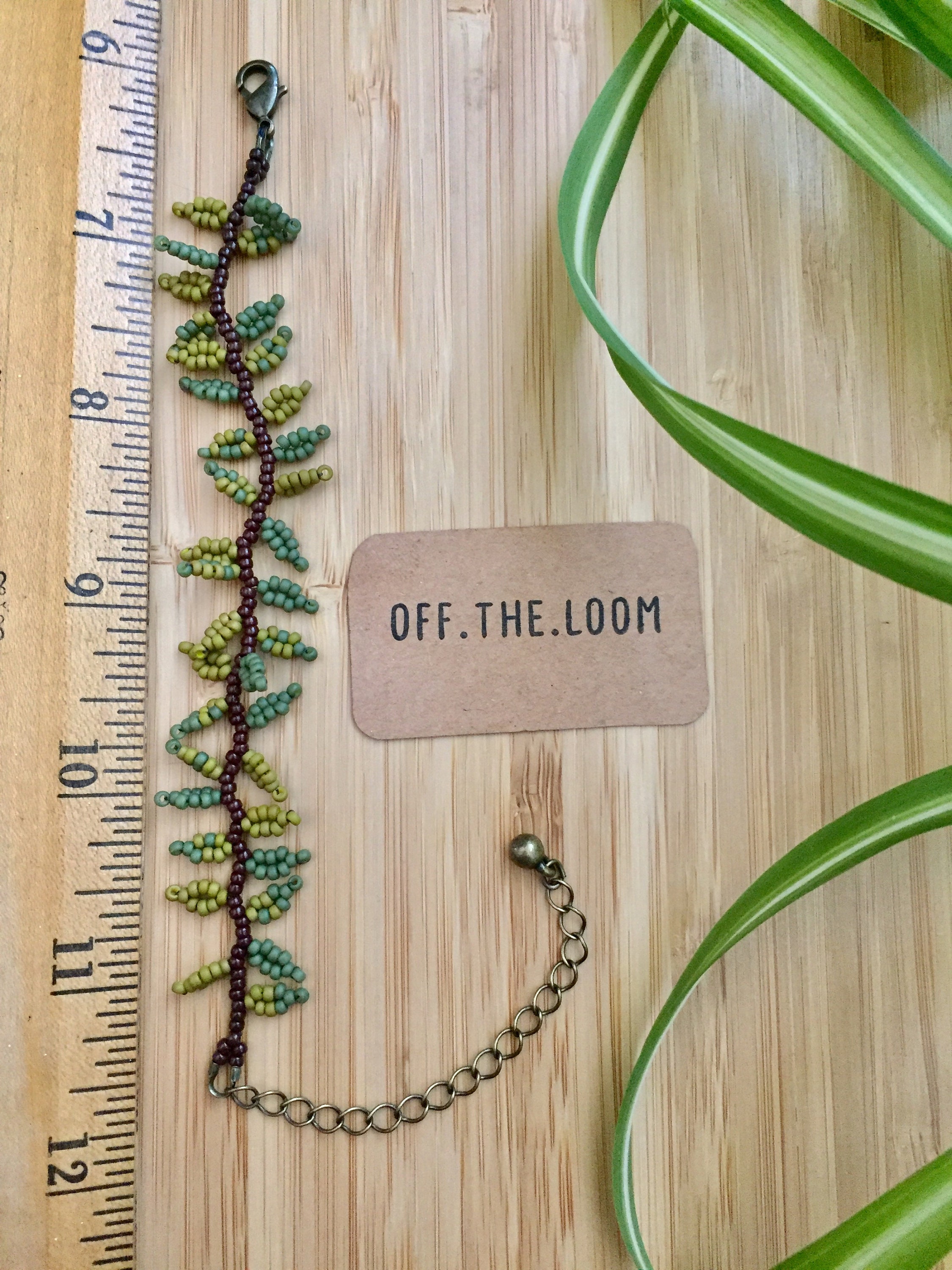 ブレスレット VINTAGE HOLLYWOOD Vine Beads Bracelet 4BFK491 Vine Seed Bead Bracelet- Handmade Beaded Bracelet- Leaf
