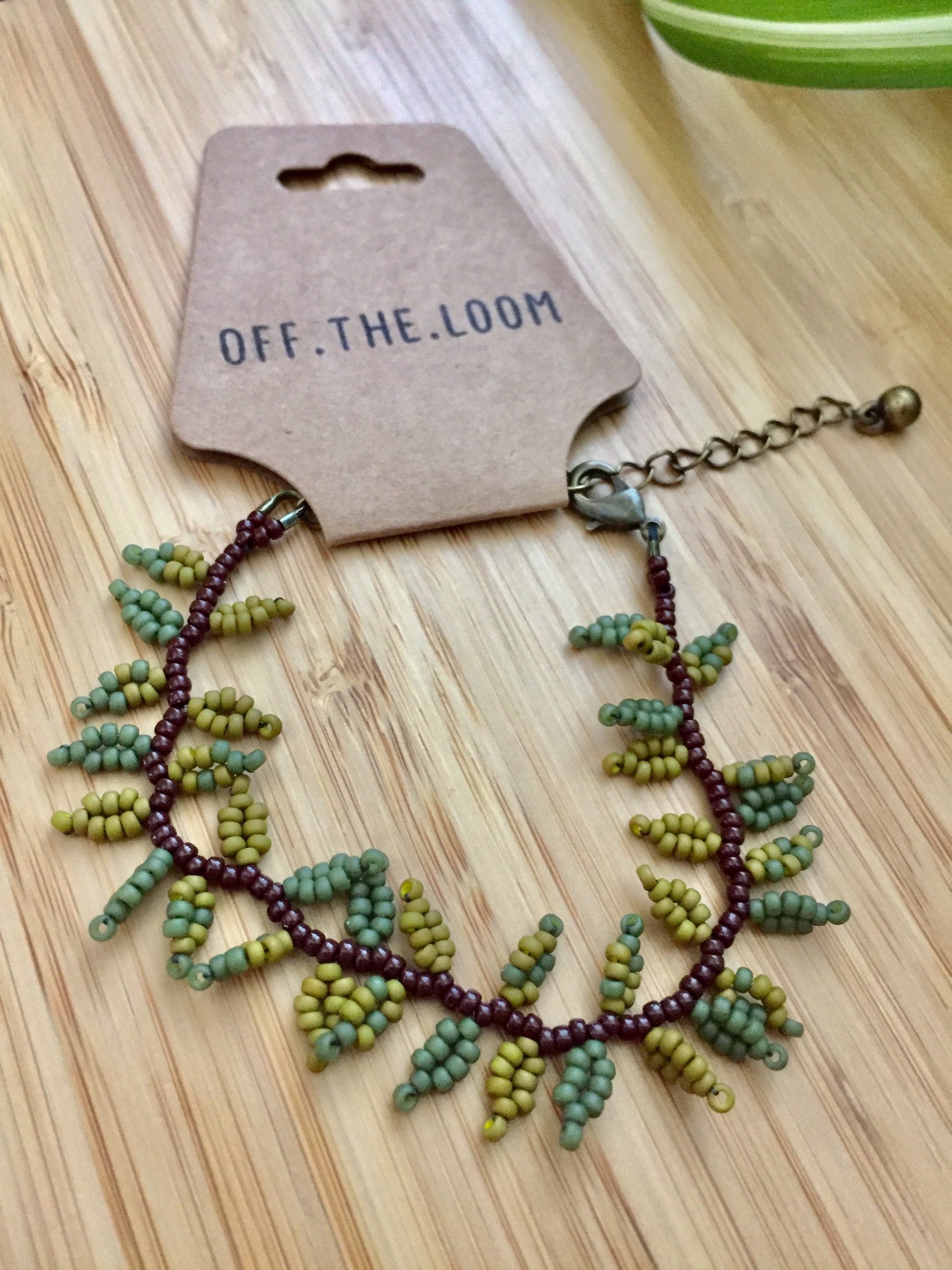 Forrestcore Vine Seed Bead Bracelet- Handmade Beaded Bracelet- Leaf Bracelet ...