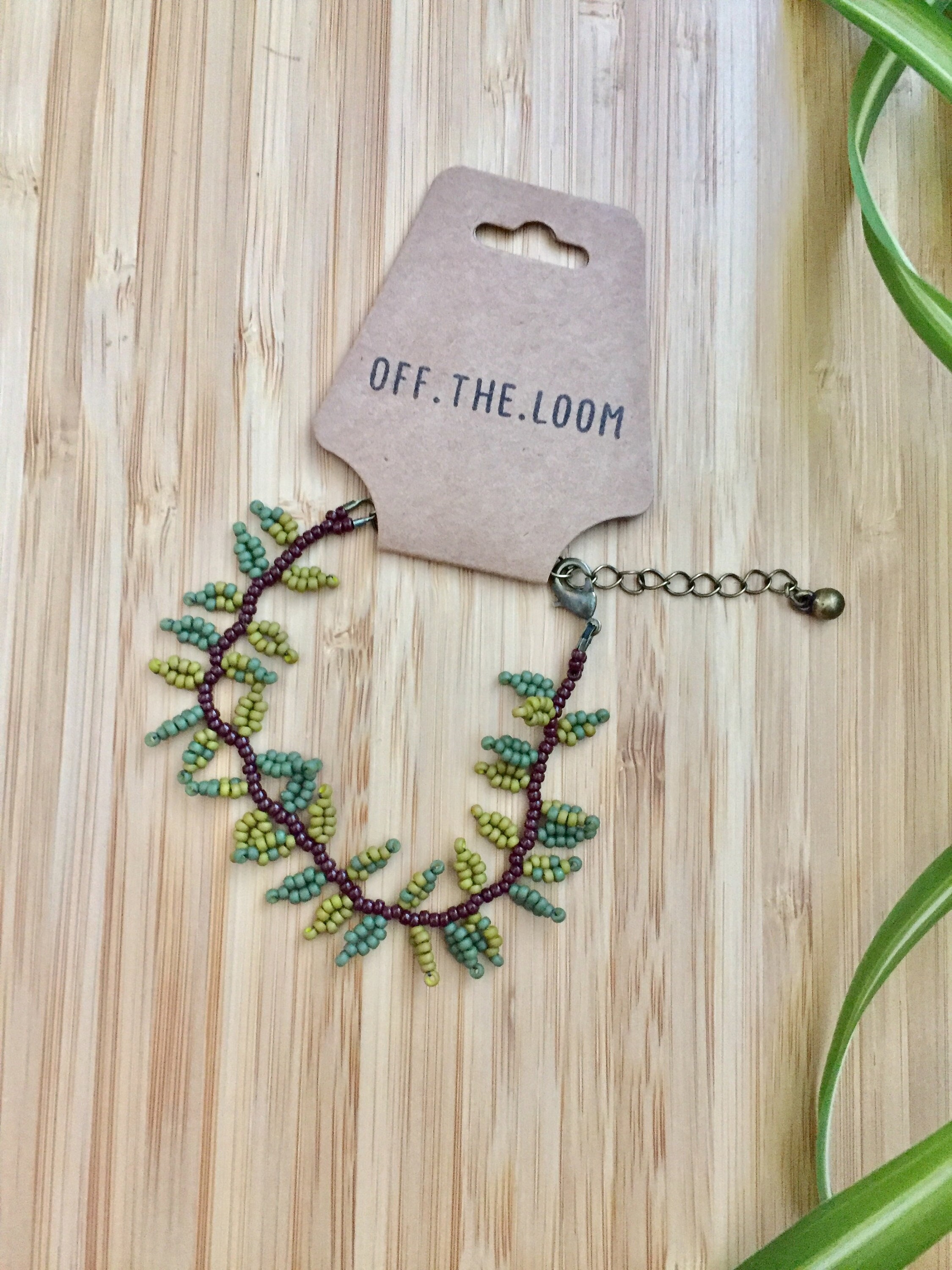 Forrestcore Vine Seed Bead Bracelet- Handmade Beaded Bracelet- Leaf Bracelet ...