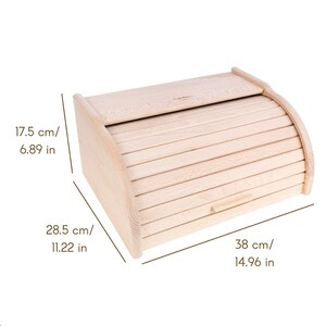 Grande Panera Madera Contenedor para Pan 4 Colores 38 x 28,5 x 17,5 cm Madera de Haya Natural imagen 2