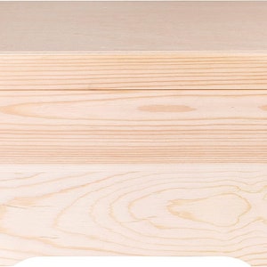 XXL Duże Drewniane Pudełko Skrzynka 40 x 30.5 x 24 cm z Pokrywą Niemalowana Skrzynia do Dekoracji z Naturalnego Drewna zdjęcie 7
