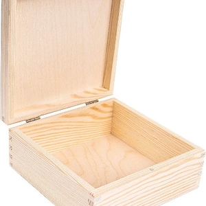 Aufbewahrungsbox aus Holz Unlackiert mit Deckel 4 Größen Schmuckkästchen Hochzeitsgeschenk Bild 2