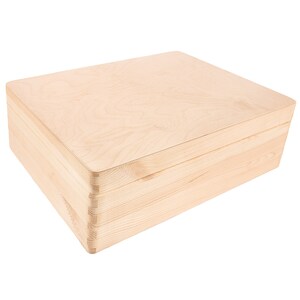 XL Große Holz-Kiste mit Deckel 40x30x14cm 10 Farben Erinnerungsbox Baby HolzBox Unlackiert Kasten ohne Griffen Hochzeitsgeschenk Bild 5