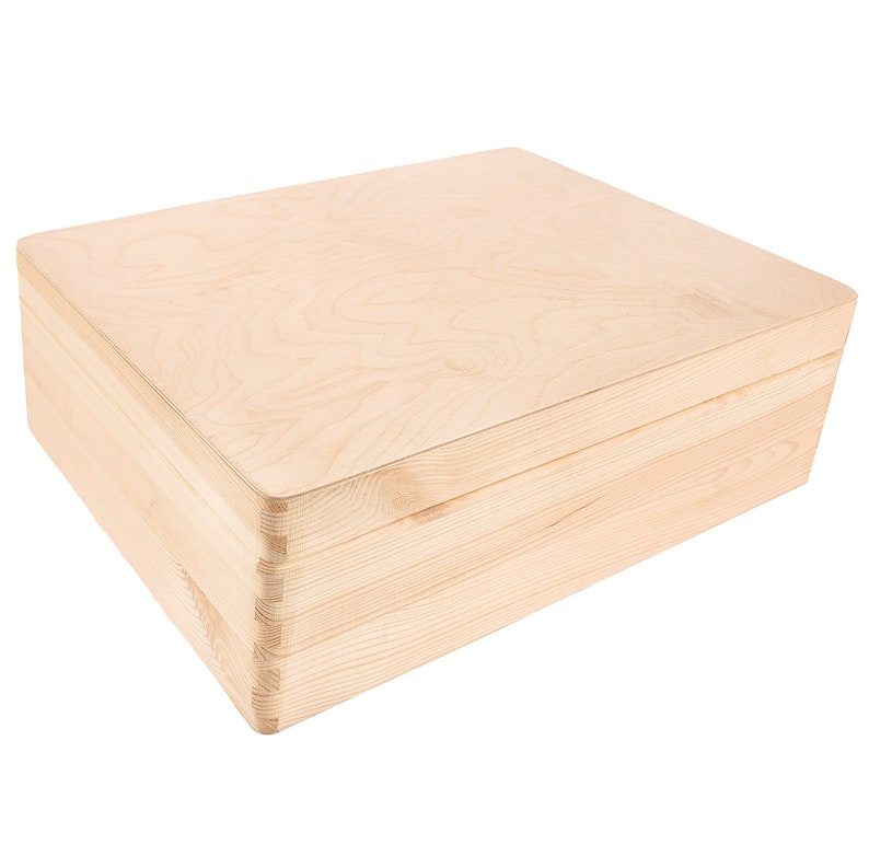 XL Grande Scatola in Legno con Coperchio 40 x 30 x 14 cm 10 Colori Conteniore Attrezzi Portaoggetti Portagiochi Regalo di Nozze immagine 5