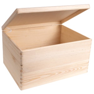 XXL Große Natur Holz-Kiste mit Deckel 40x30x24cm 10 Farben Erinnerungsbox Holz-Box Unlackiert Kasten Griffen Hochzeitsgeschenk Bild 5