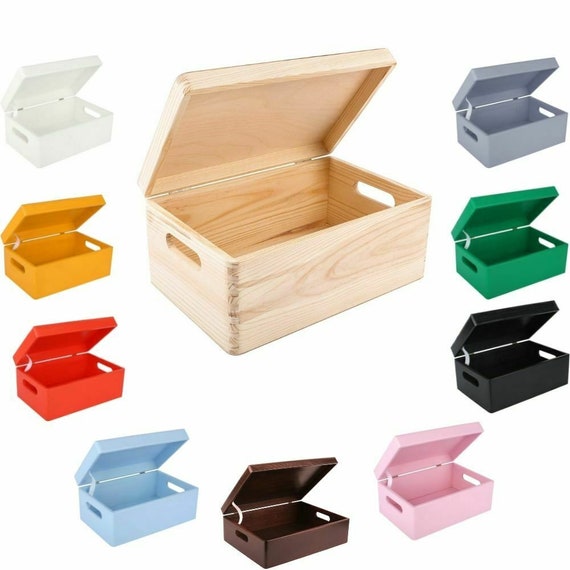 Grande Caja Madera Decorativa con Tapa y Asas 30 x 20 x 14 cm 10