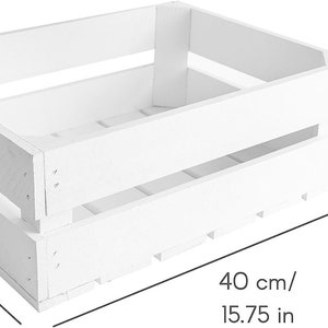 Grande Boîte de Rangement en Bois 3 Tailles Couleur Blanc Naturel Boite Cadeau de Rangement Coffre Coffer Organisateur Vintage image 5