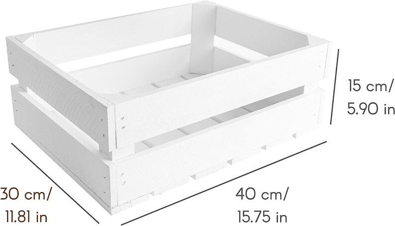 Grande Boîte de Rangement en Bois 3 Tailles Couleur Blanc Naturel Boite Cadeau de Rangement Coffre Coffer Organisateur Vintage image 5