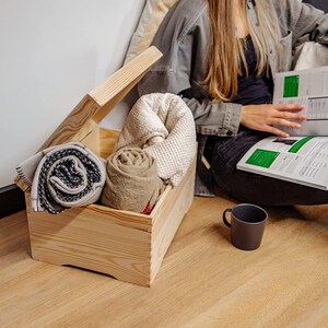 XXL Große Holz-Kiste Holztruhe mit Deckel 40 x 30,5 x 24 cm Erinnerungsbox Holzbox Aufbewahrungsbox Spielzeugkiste Unlackiert Kasten Bild 5