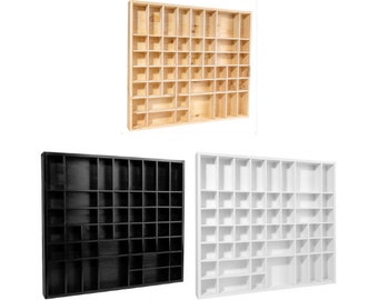 Setzkasten Sammelbox Holz Holztablett 51 Fächer | 3 Farben | 52 x 46 x 5 cm | Bemalen Holz Sortierung Speicherregal Box Drucker