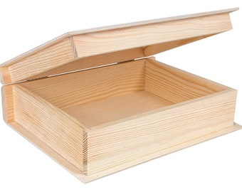 Buchbox Holzbox mit Deckel Holzkiste Kiste | 24 x 19 x 7,5 cm | Buch Box Schatulle