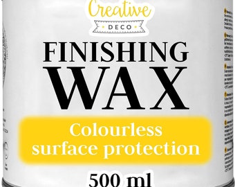 500 ml Finishing Furniture Wax for Wood & Chalk Paint | Clear Painted Surface Protection | Colourless Transparent Polish and Satin Finish