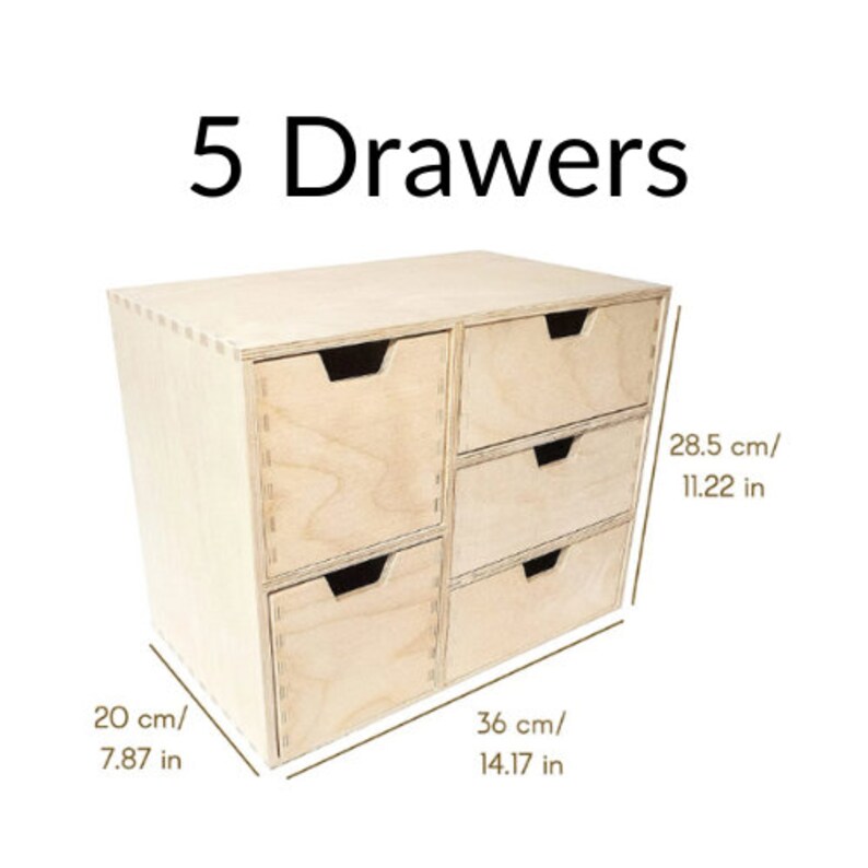 Commode en bois 7 variantes Organisateur de Bureau pour Documents Papier Plateau pour le Stockage des Accessoires de Bureau 5 Drawers