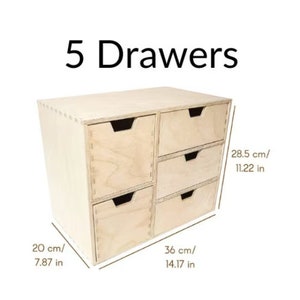 Kommode aus Holz 7 Varianten Schreibtisch-Organizer für Papier-Arbeit Akten Dokumente Tablett für die Aufbewahrung von Bürozubehör 5 Drawers