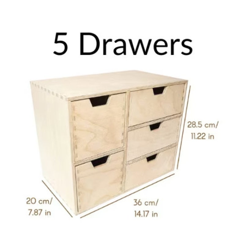 Kommode aus Holz 7 Varianten Schreibtisch-Organizer für Papier-Arbeit Akten Dokumente Tablett für die Aufbewahrung von Bürozubehör 5 Drawers