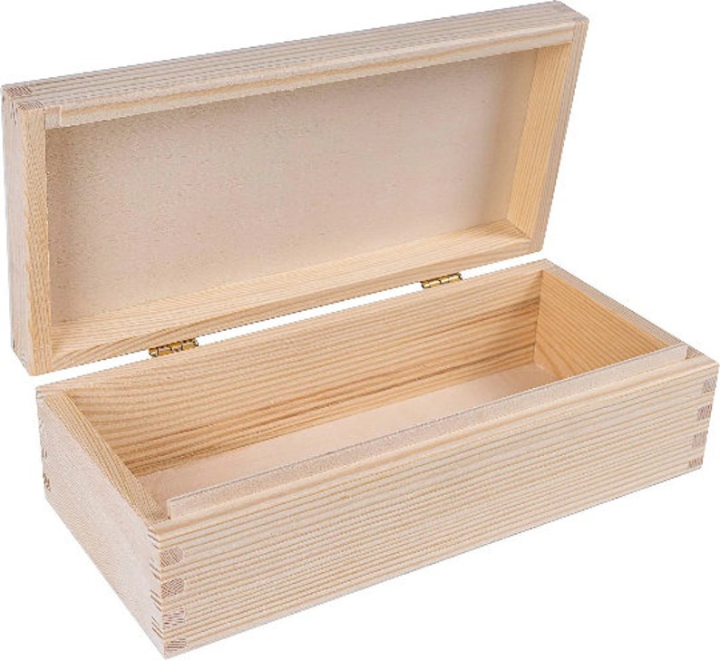 Aufbewahrungsbox aus Holz Unlackiert mit Deckel 4 Größen Schmuckkästchen Hochzeitsgeschenk Bild 6