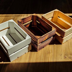 Große Aufbewahrungsbox aus Holz 3 Größen Natürliche Weiße Farbe Vintage-Andenkentruhe aus Holz, Geschenkbox Organizer aus Holz Bild 10