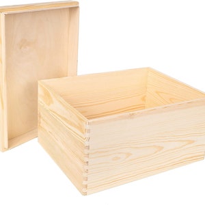 XXL Große Natur Holz-Kiste mit Deckel 40x30x24cm Deckel Erinnerungsbox Holz-Box Unlackiert Kasten Griffen Hochzeitsgeschenk Bild 8