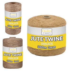 Jute Twine Rope String Natural Brown | 3 Variants | 2-3 mm Thickness | Perfect Cord for Cat Arts and Crafts DIY Decoration Gift Wrapping